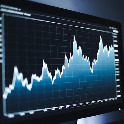 Stock Market Chart on Monitor