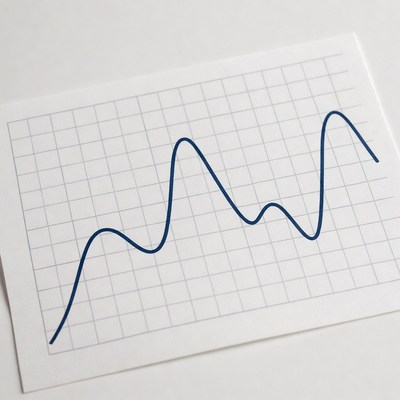 Blue line graph on grid paper