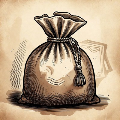 Vintage Money Bag Illustration