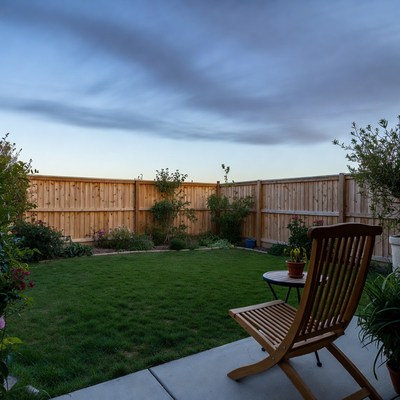 Wooden Chair in Backyard Garden
