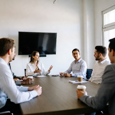 Business team in meeting around table