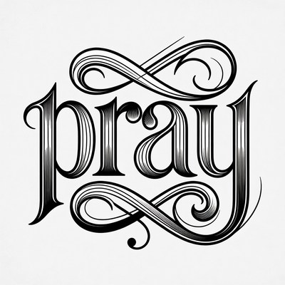 Ornate Pray Typography Design