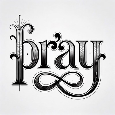 Ornate Pray Typography Design