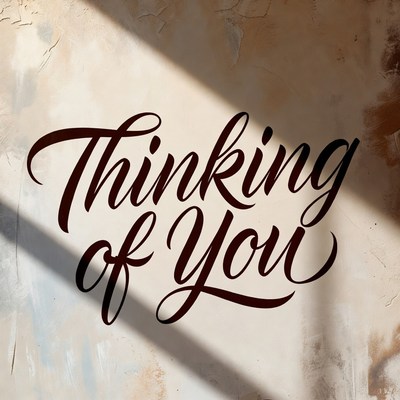 Thinking of You Text on Wall