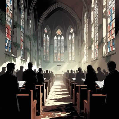 Congregation in Gothic Church