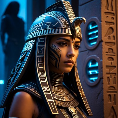 Egyptian Queen in Futuristic Headdress