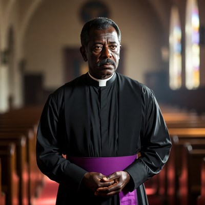 African-American priest in church