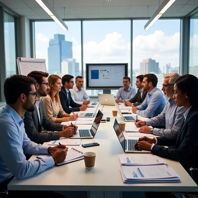 Diverse team in corporate meeting