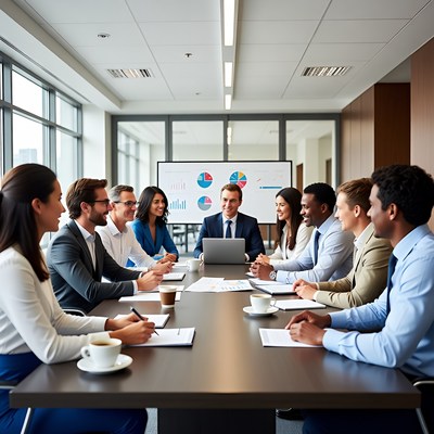 Diverse team in business meeting