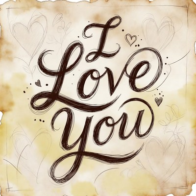 I Love You Handwritten Illustration