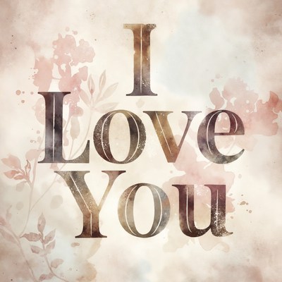 I Love You Text Illustration