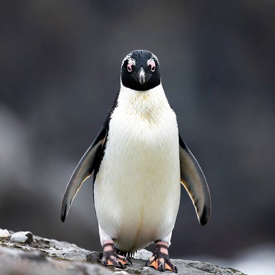 Gentoo Penguin Standing on Rock