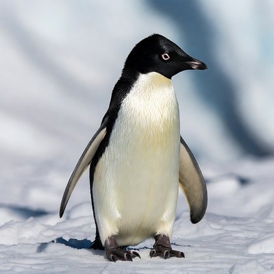 Adelie penguin on ice