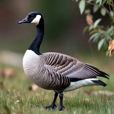 Canada Goose standing in grass