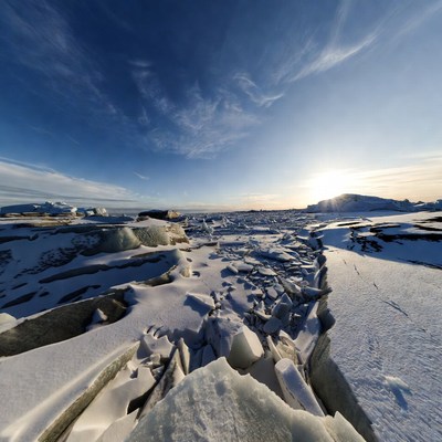 Ice Floes in Arctic Sunset