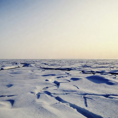 Arctic Sea Ice Cracked Surface