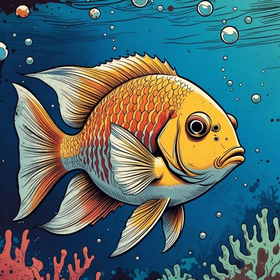 Vibrant Goldfish Swimming Underwater