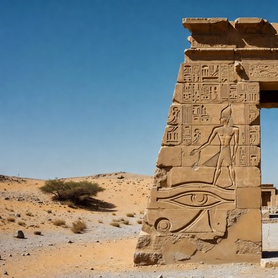 Ancient Egyptian Temple Gate Desert