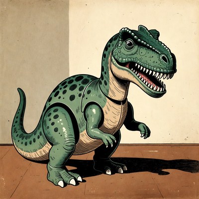 Green Toy T-Rex Dinosaur