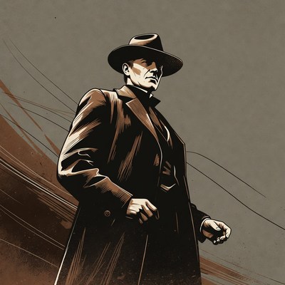 Man in fedora and trench coat