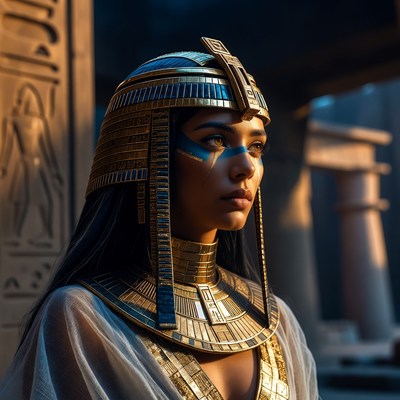 Egyptian Queen in Gold Headdress