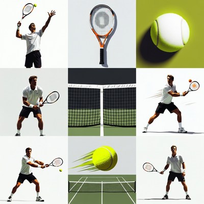 Male Tennis Player Action Poses