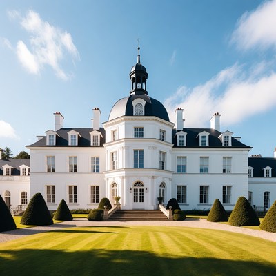 White Chateau with Black Dome