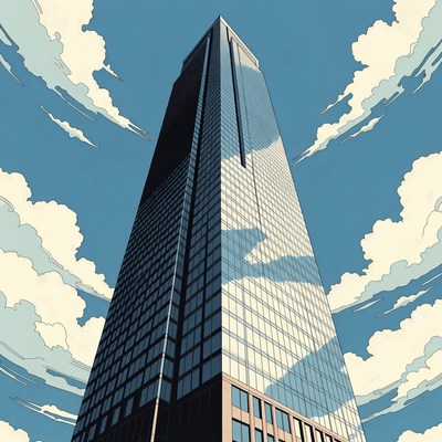 Tall Skyscraper Against Blue Sky