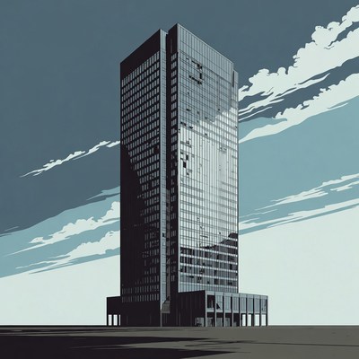 Tall Skyscraper Building Illustration