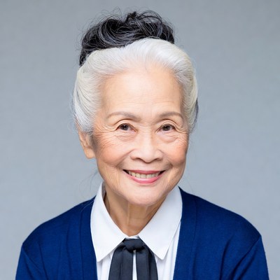 Elderly Asian woman smiling portrait