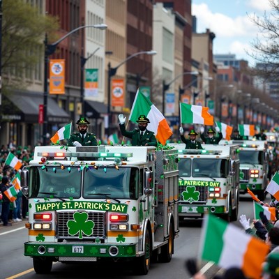St. Patrick's Day Parade Fire Trucks