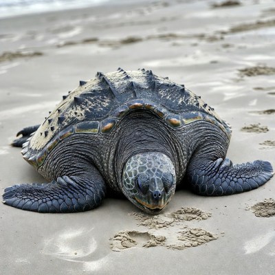 Baby sea turtle on beach