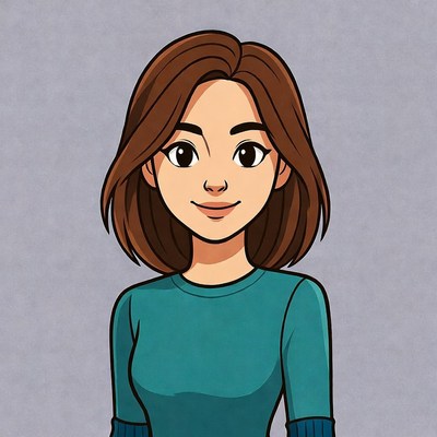 Smiling Asian woman illustration