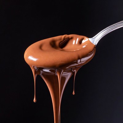 Melted Chocolate Dripping from Spoon
