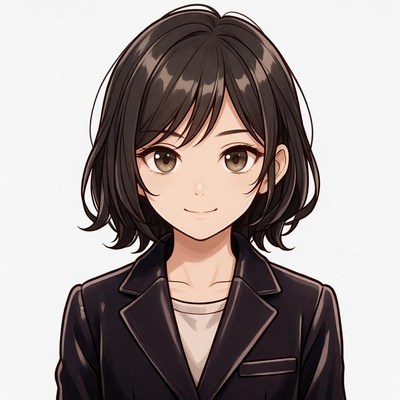 Anime girl in black blazer