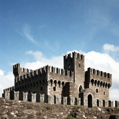 Medieval Stone Castle on Hill