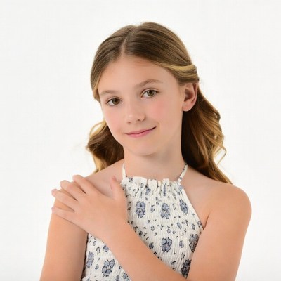 Young girl in floral halter top