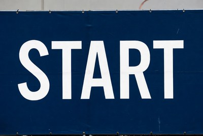 Blue START Banner