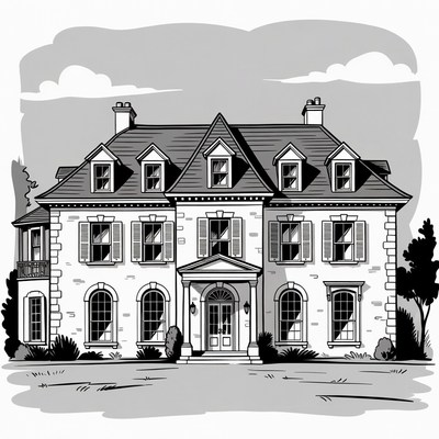 Large Mansion House Illustration