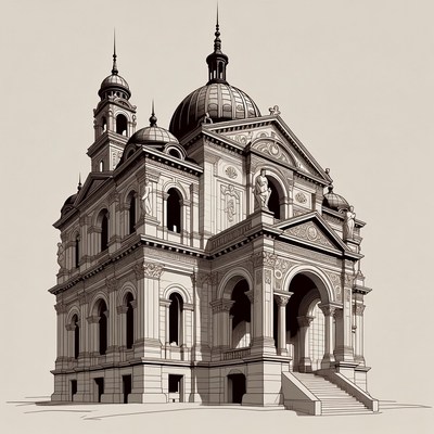 Ornate Cathedral Illustration