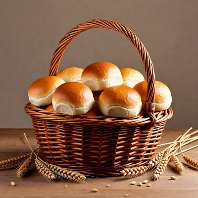 Basket of Fresh Dinner Rolls