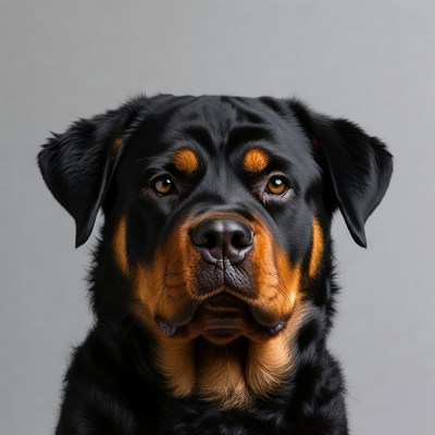 Rottweiler dog close-up portrait