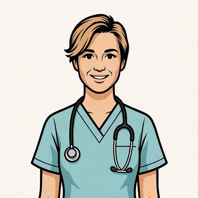 Smiling nurse with stethoscope