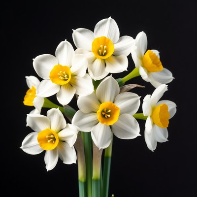 White Daffodils with Yellow Centers
