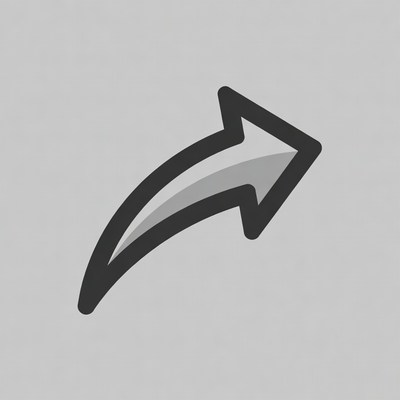Gray Curved Arrow Icon