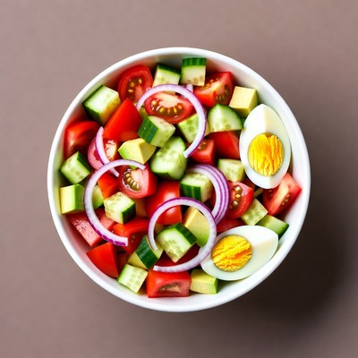 Fresh Tomato Cucumber Salad Bowl
