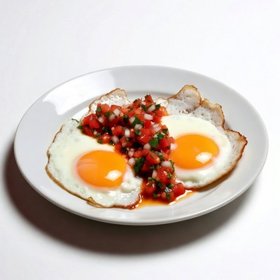 Sunny Side Up Eggs with Salsa