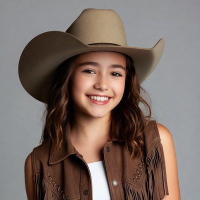 Girl smiling in cowboy hat