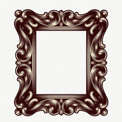 Ornate Vintage Empty Picture Frame