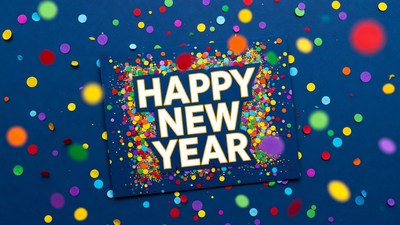 Happy New Year with Confetti